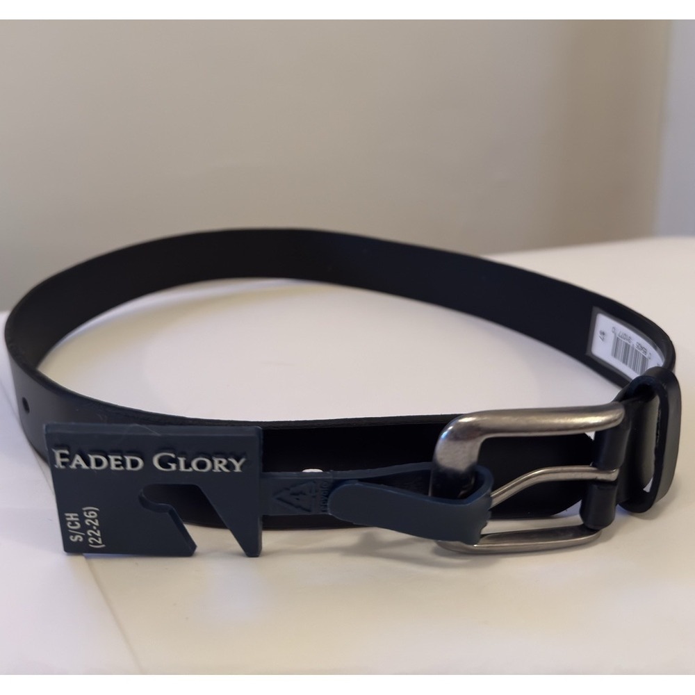 Faded Glory Boys Leather Belt Black Small